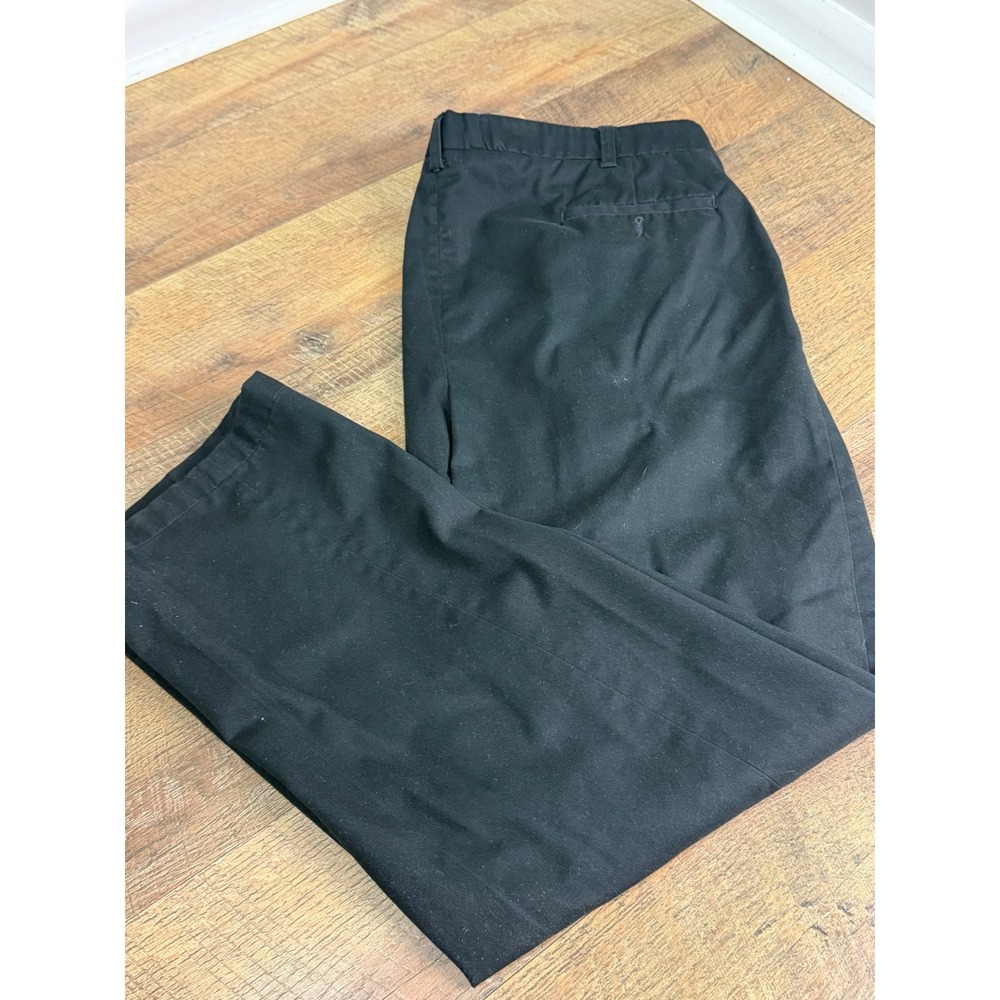 Haggar Mens Black Pleated Front Dress Pants Trousers Slacks 42x30